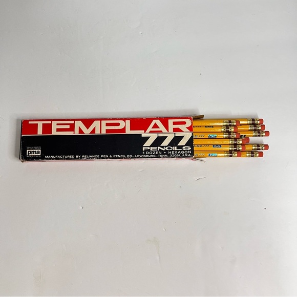 vintage templar 777 pencils reliance hexagon no 2 no 3 box of 12 - Picture 1 of 5